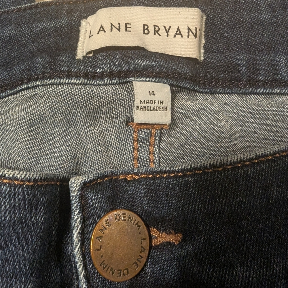 Lane Bryant Signature Fit Mid Rise Skinny Jeans Dark Blue Size 12 - Picture 5 of 7